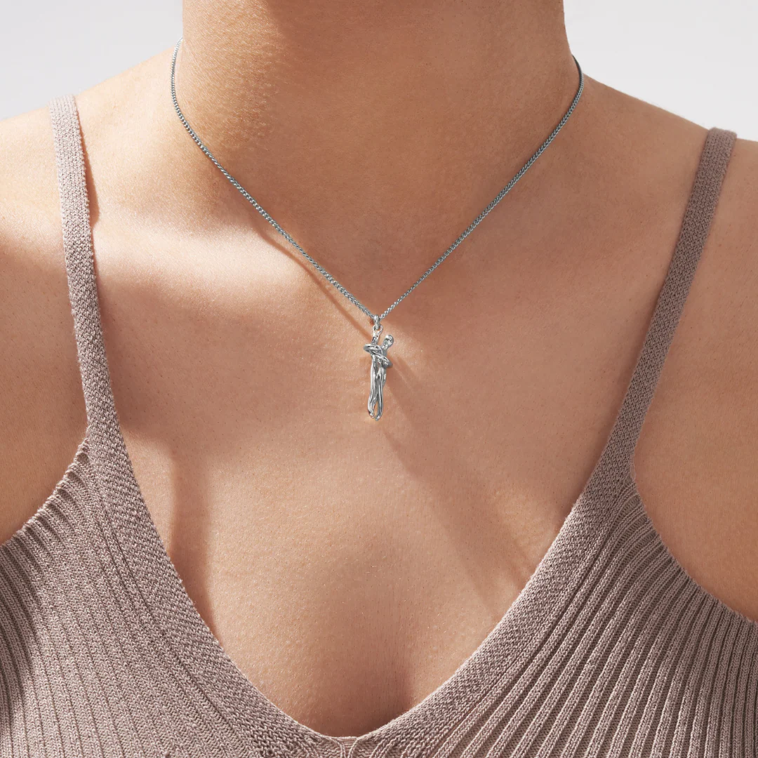 Silver Hug Necklace (With Ring) - Image 3