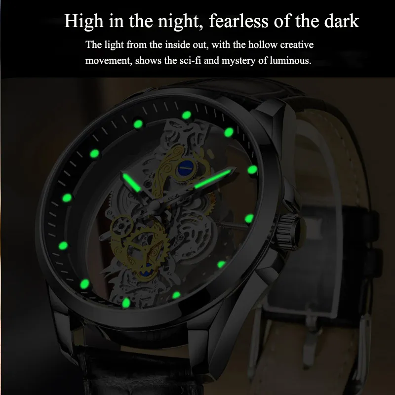 Men Watch Skeleton Automatic Quartz Watch Gold Skeleton Vintage Man Watch Mens Watches Top Brand Luxury - Image 16